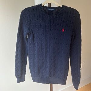 Ralph Lauren Cable Knit Sweater Navy Medium
